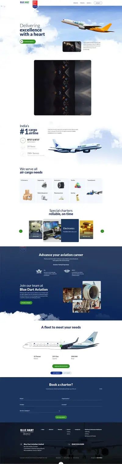 Meliston - Blue Dart Aviation website ScreenRoot